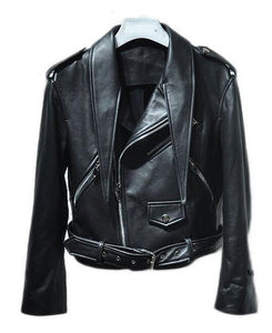 New Real Sheepskin Leather Jacket Women Winter Genuine Leather Coat Woman Belt Collar Jacket Ladies Female RL011