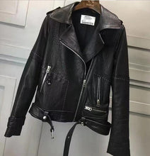 Fashion Genuine Leather Jacket Women Winter Real Sheepskin Leather Jacket Women Motorcycle Biker Coat Ladies Female RL80820
