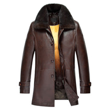 Winter New Long Mink Collar Leather Jacket Fur Men Warm Detachable Liner Winter Jacket Men Fur Winter