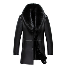 WEBONTINAL Winter Leather Jacket Men Coat Male Top Quality Real Fox Fur collar Warm Thick Faux Windbreaker Men Thick Velvet