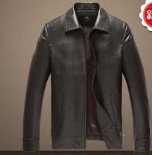2017 new genuine leather men 's single leather lapel business sheep leather men' s leather jacket