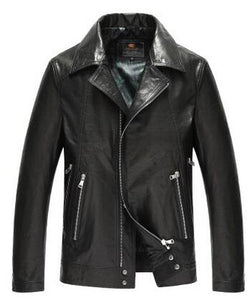 Fashion Motorcycle Leather Jacket genuine Leather Jacket Men 's Goat Leather Casual Leather