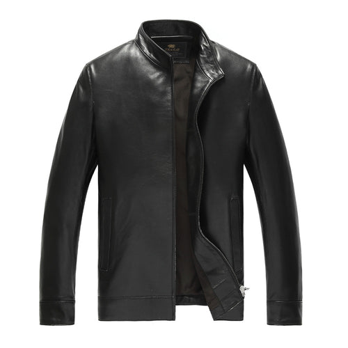 New autumn and winter Haining leather men 's leather high quality leather stand