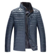 New Warm Winter Men's Leather Jacket Casual Outerwear Fashion genunie Leather jacket Men with really fur collar