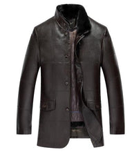New arrival men lapel fur winter PU leather simulation leather jacket men's thicker fur plus velvet fashion warm size MLXL2XL3XL