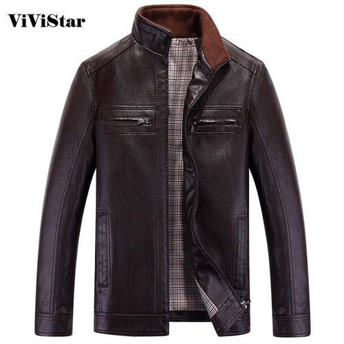 2015 Winter Fashion Men Leather Jacket Plus Size M-3XL Casual Snow Winter Warm Leather Coats F1520