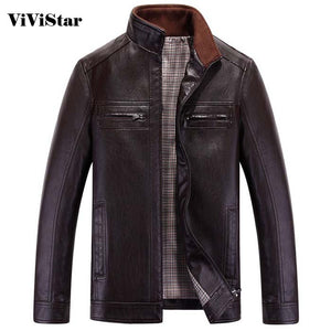 2015 Winter Fashion Men Leather Jacket Plus Size M-3XL Casual Snow Winter Warm Leather Coats F1520